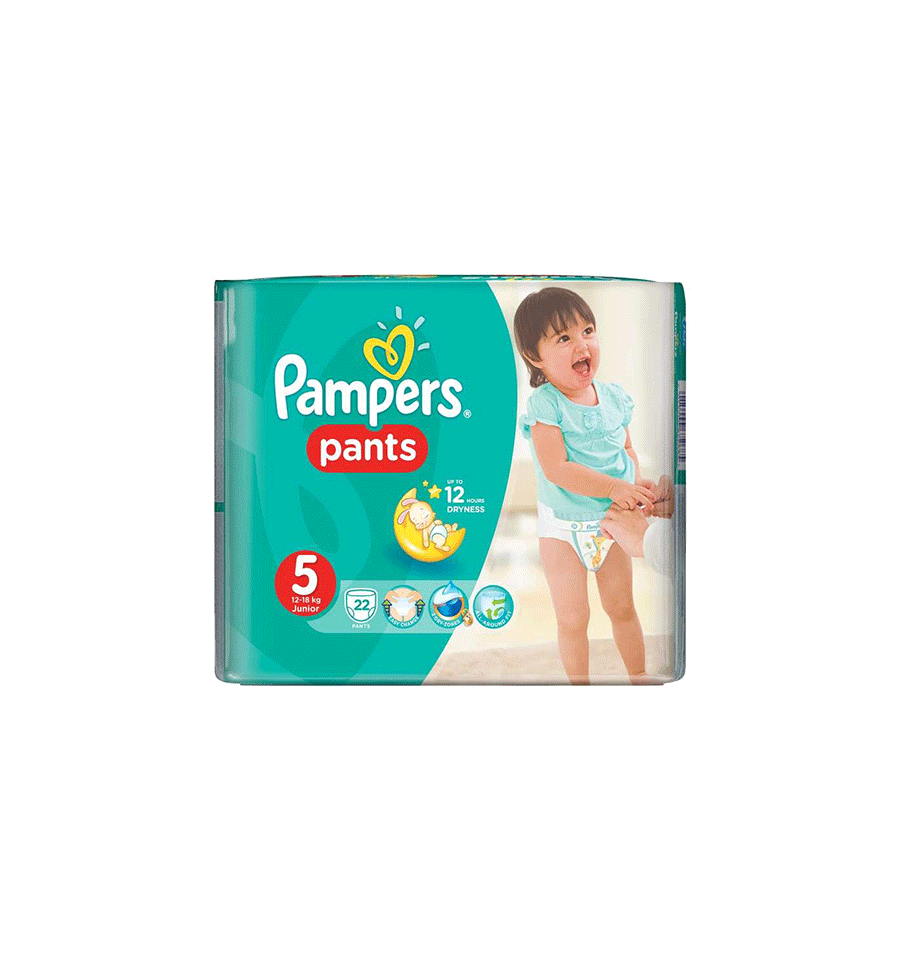 Pampers Pants 5, Junior 1218 kg, 22 Diapers SuperMart.ae